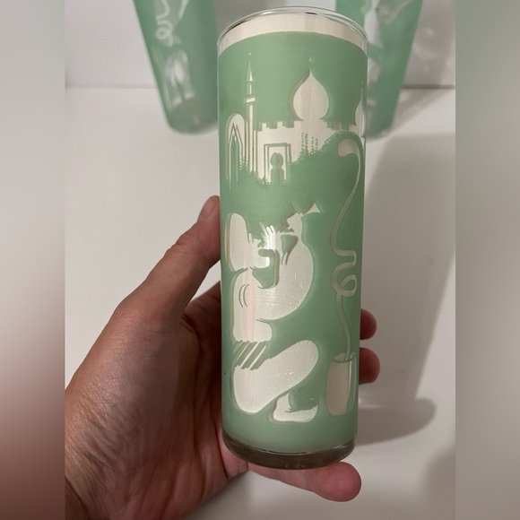 Set of 3 Dominion Glass Highball Tumblers with Belly Dancer and Snake Charmer - Picture 10 of 12